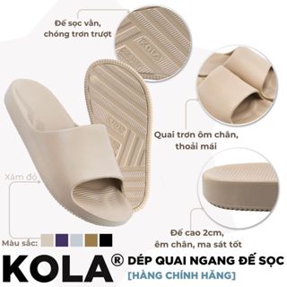 Dép Quai Ngang Đúc Liền Nguyên Khối Nam Nữ KOLA Đế Sọc - Đế Chống Trơn Trượt - Nhựa EVA Xuất Khẩu