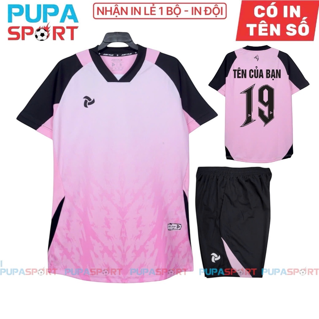 Bộ Đồ Đá Banh Jp WOLVES - HỒNG, Vải Mè Cao Cấp Cho Nam/Nữ, Có In Tên Unisex Sport Top