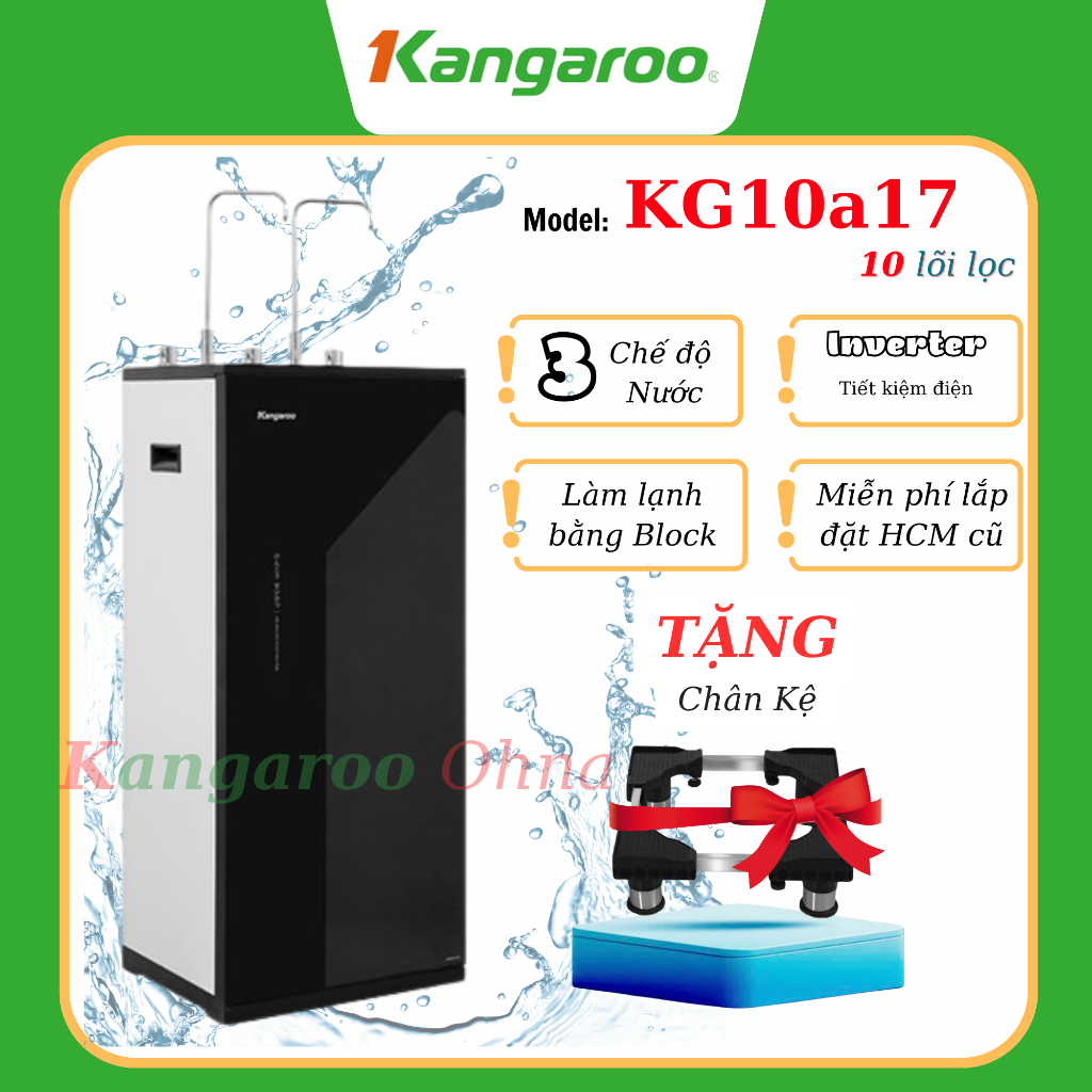 Máy lọc nước RO nóng nguội lạnh Kangaroo KG10A17 10 lõi, 10A17 - Miễn phí lắp đặt KV HCM Cũ
