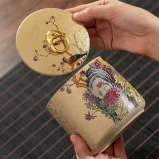 [Nhiều mẫu] Hũ đựng trà gốm tử sa in họa tiết, hũ đựng trà gốm cao cấp Dona Home Decor