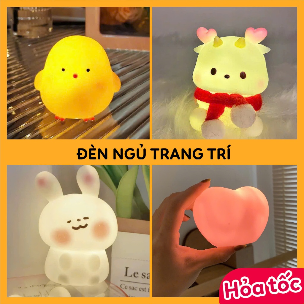 Đèn Ngủ Trang Trí Hình Thú Dễ Thương Ánh Sáng Dịu Nhẹ Chiếu sáng deco phòng ngủ bàn học Qùa tặng sin