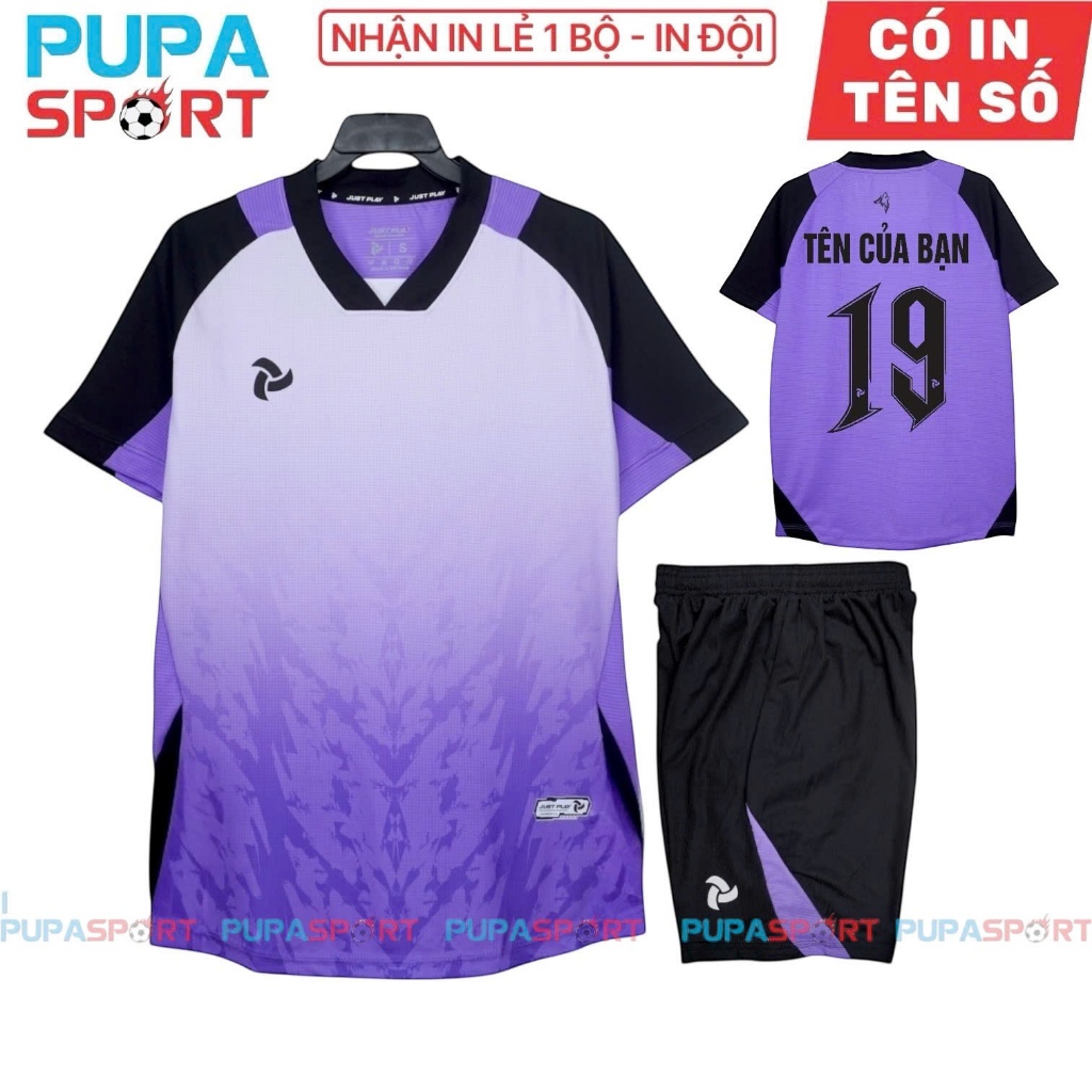 Bộ Đồ Đá Banh Jp WOLVES - TÍM, Vải Mè Cao Cấp Cho Nam/Nữ, Có In Tên Unisex Sport Top