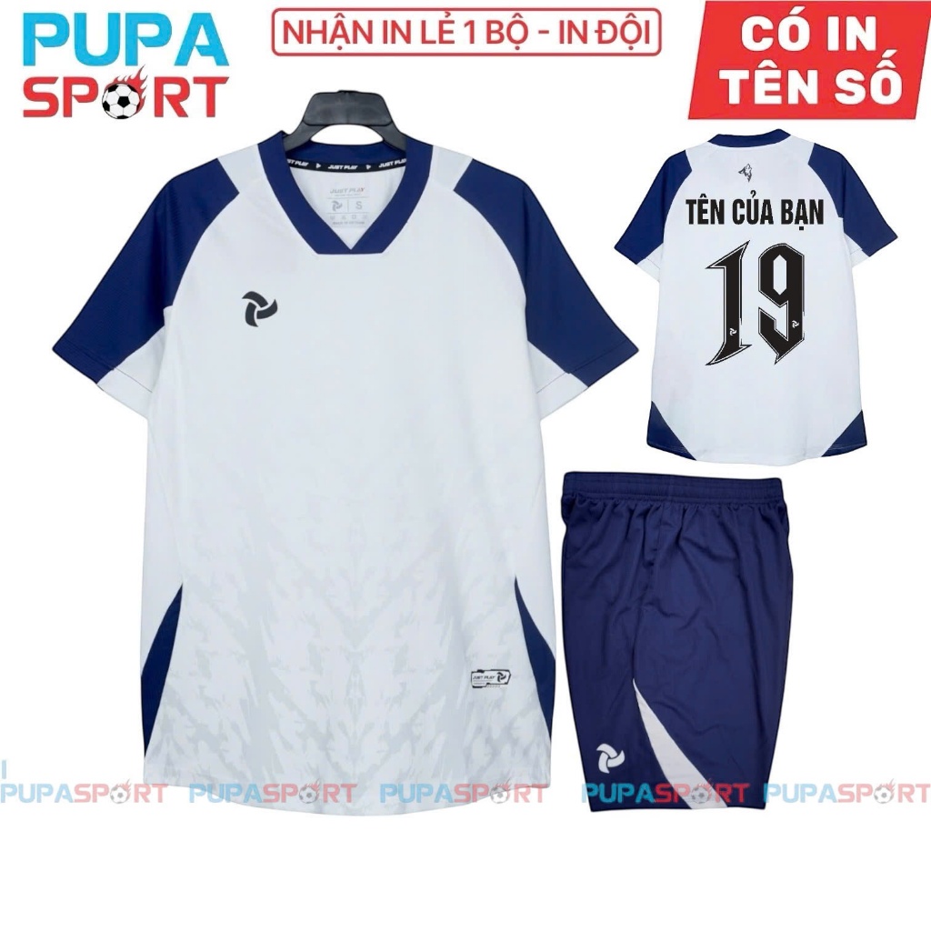 Bộ Đồ Đá Banh Jp WOLVES - TRẮNG, Vải Mè Cao Cấp Cho Nam/Nữ, Có In Tên Unisex Sport Top