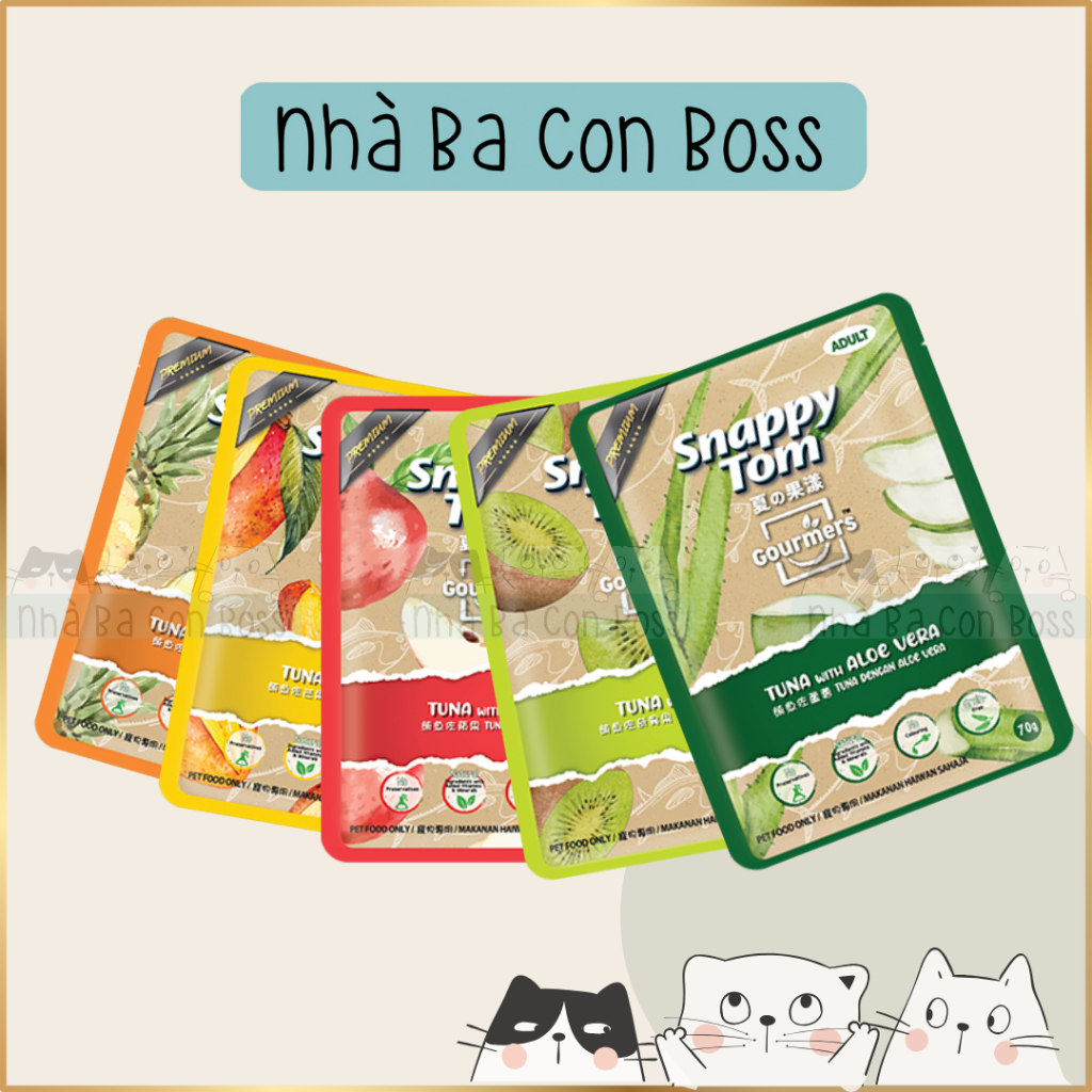 [Combo 12 Gói] Pate Cho Mèo Snappy Tom Trái Cây 70g