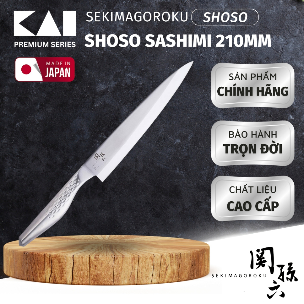 Dao sashimi Nhật KAI Sekimagoroku Shoso Yanagiba Dao tay phải chuyên dụng cho cắt thái sushi sashimi