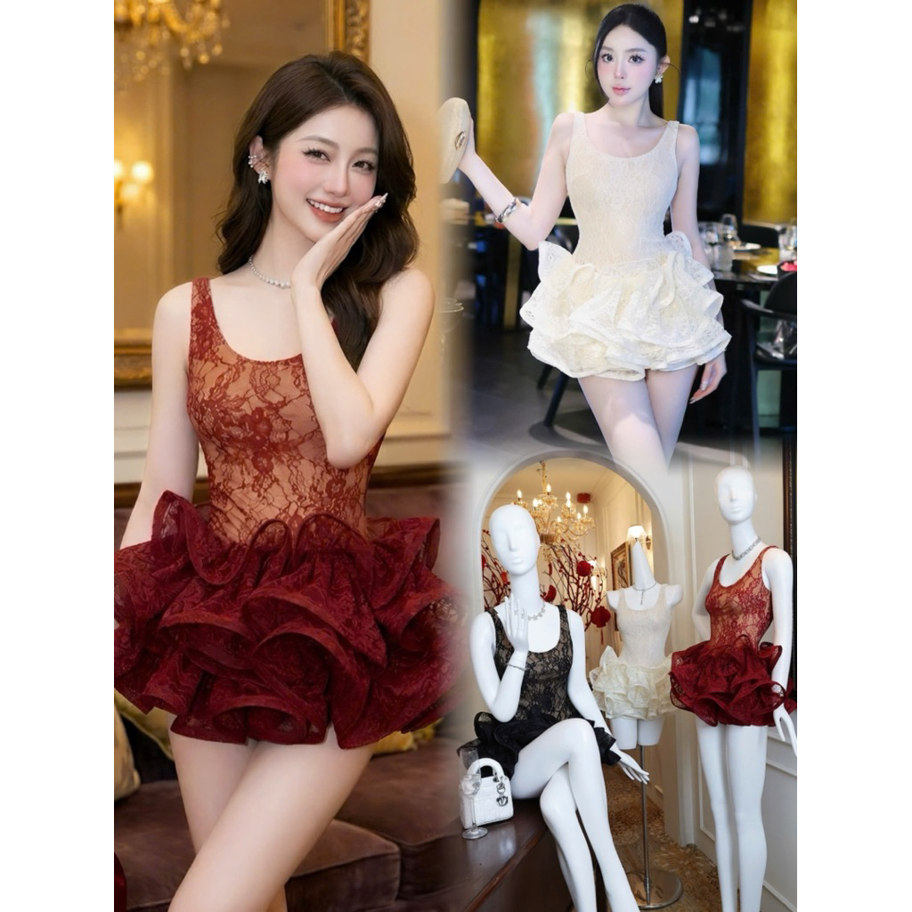 𝐍𝐄𝐖 𝐀𝐑𝐑𝐈𝐕𝐀𝐋 ✨ CAM KẾT CHUẨN HÌNH (𝐎𝐑𝐀𝐍𝐆𝐄 𝐒𝐓𝐔𝐃𝐈𝐎𝐒 ) - Kyo Dress 5 - Đầm Thiết Kế Vải Ren Tùng Cuốn Bi