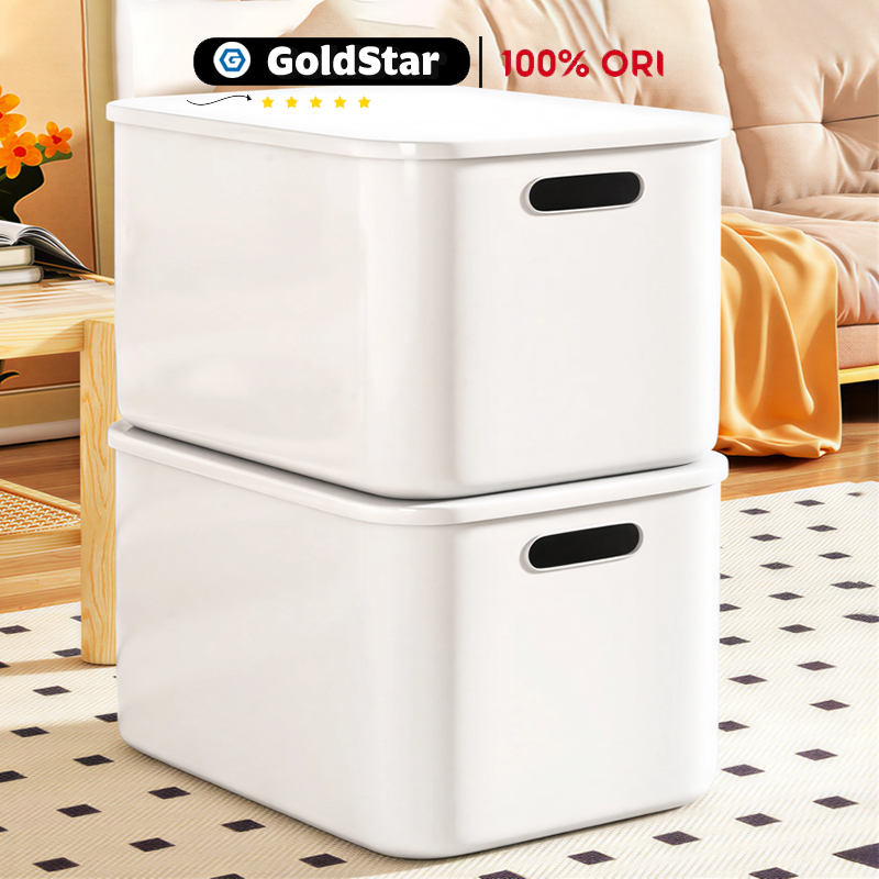 GOLDSTAR Hộp Nhựa Đựng Đồ Có Nắp Màu Trắng Hộp đựng đồ Có nắp nhựa Nhiều màu sắc và kích cỡ