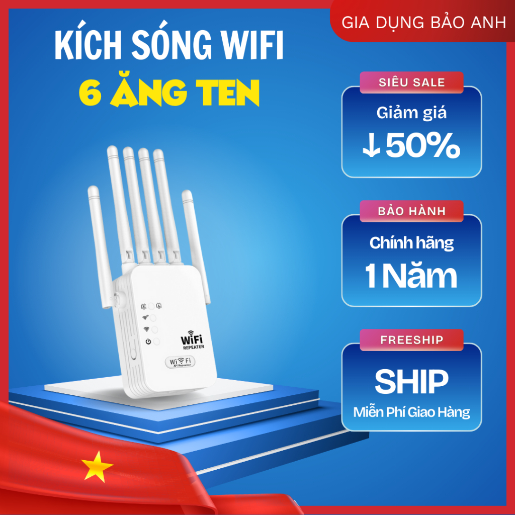 Bộ Kích Sóng Wifi 6 Râu 300MBPS , Phát Sóng Xuyên Tường Cải Thiện Tốc Độ Mạng