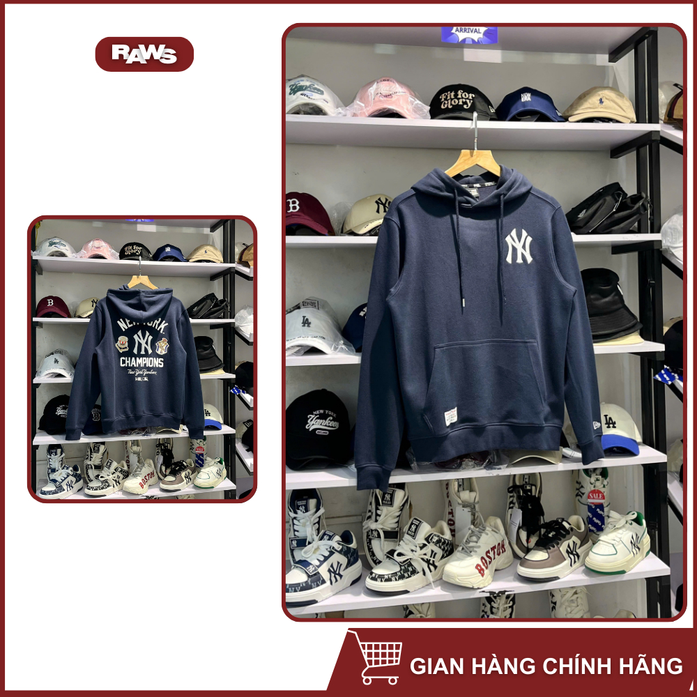 Áo Hoodie Raws New Era NY Yankees Champion Xanh Navy Chính Hãng