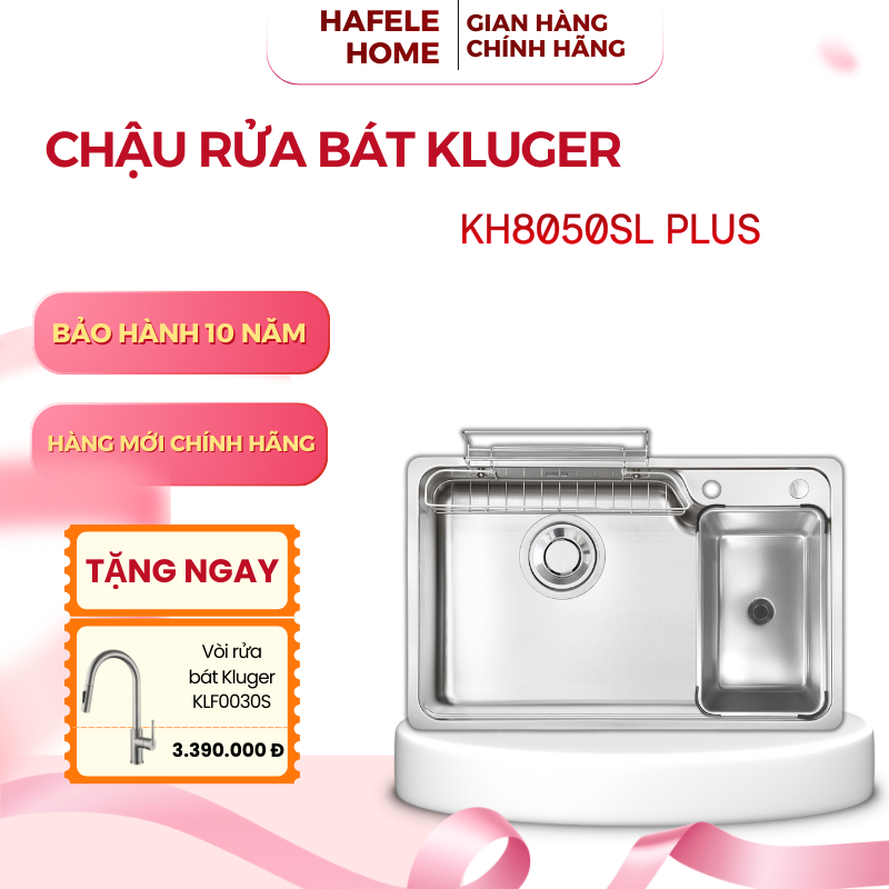 Chậu Rửa Bát Kluger KH8050SL Plus – Inox POSCO 304 – Bề Mặt Super Linen Kháng Xước - EEH