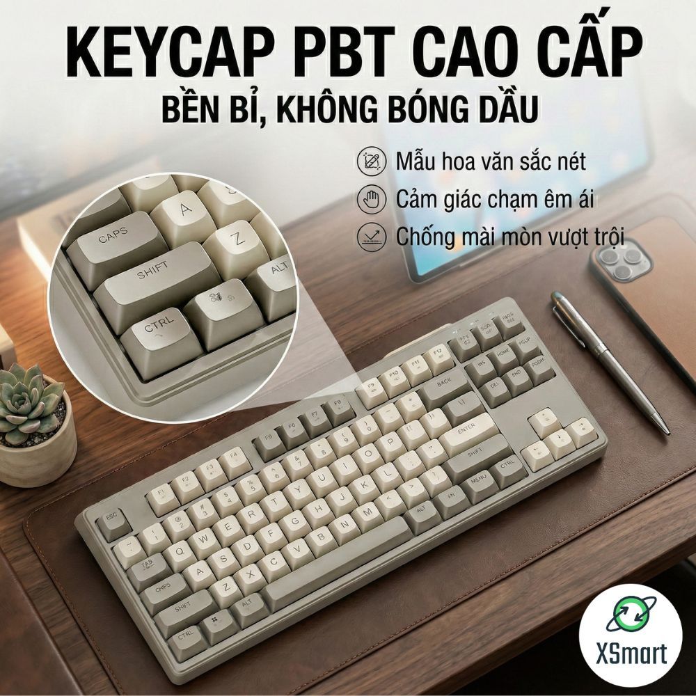 Bộ Bàn Phím Và Chuột Không Dây FreeWolf M87 Giả Cơ Full Led Lót Foam Giảm Ồn Pin Sạc Layout Win/Mac | BigBuy360 - bigbuy360.vn