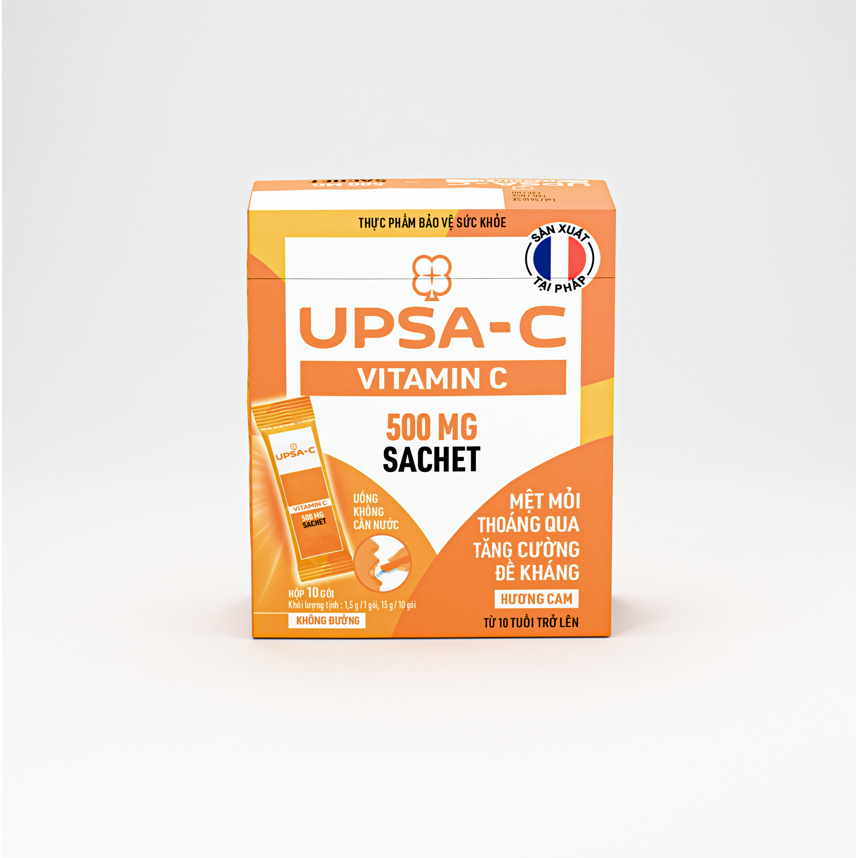 Thực phẩm bảo vệ sức khỏe UPSA-C Vitamin C 500 mg sachet (Hộp 10 gói)