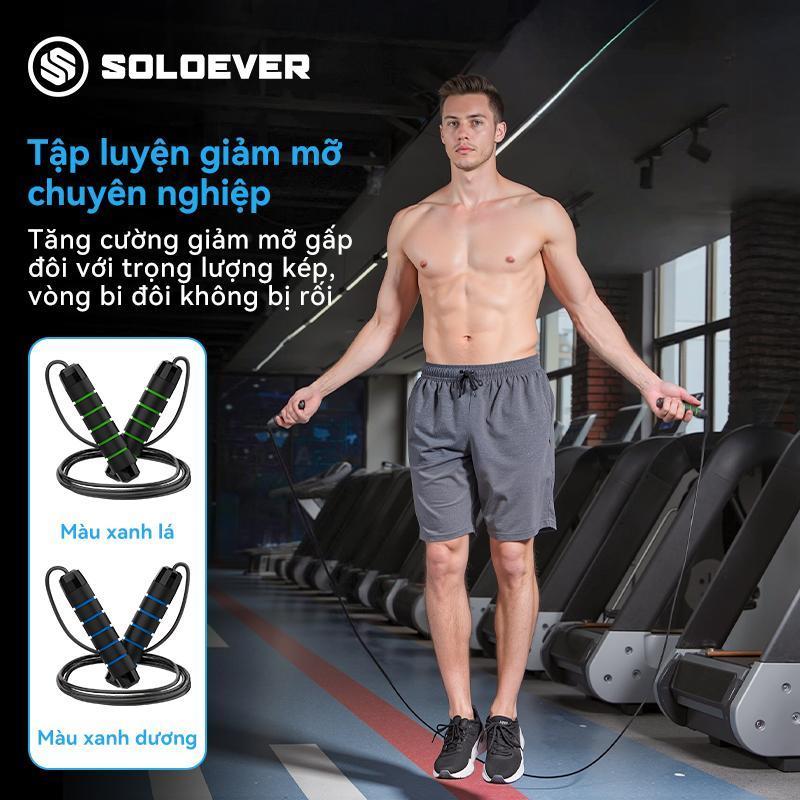 SOLOEVER Dây Nhảy Thể Dục Lõi Thép Tập Thể Lực Boxing Nhảy Dây Có Tạ Sắt Dài 2,7m Nhiều Màu Chống Trượt