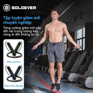 SOLOEVER Dây Nhảy Thể Dục Lõi Thép Tập Thể Lực Boxing Nhảy Dây Có Tạ Sắt Dài 2,7m Nhiều Màu Chống Trượt