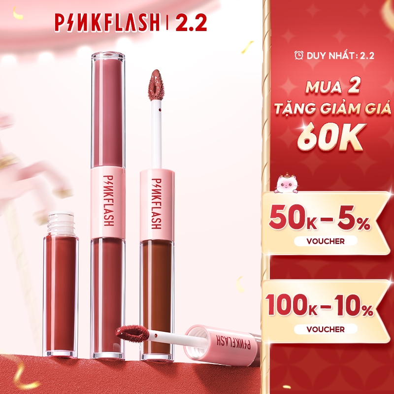 PINKFLASH  Son môi ombrelips tint nhung ombrelips lì hai đầu  2 Trong 1 nhẹ sắc tố cao lâu trôi 2.8g
