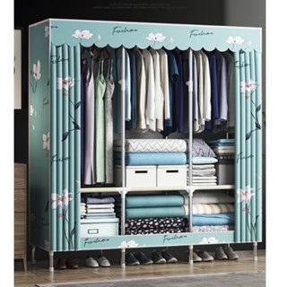 Tủ Quần Áo Tủ Vải Lót Vải Treo Quần Áo Khung Thép 4 Buồng 8 ngăn Đựng Quần Áo tuvaicaocapvn