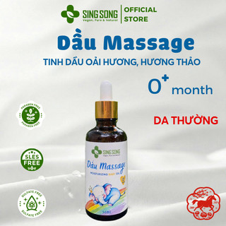 Dầu massage thiên nhiên cho bé SingSong 50ml – tinh dầu hương thảo oải hương, dưỡng ẩm và thư giãn