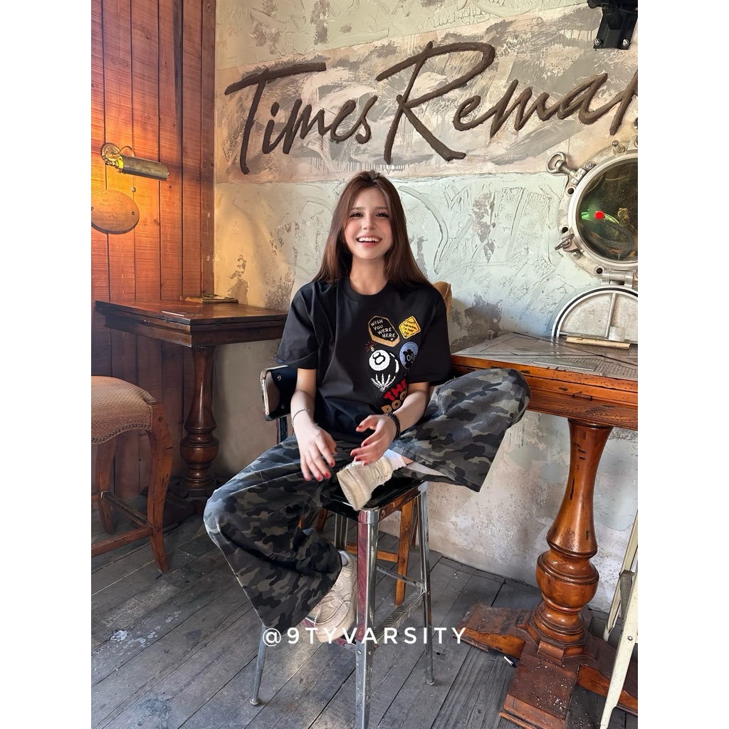 Áo Thun Unisex Regular Hoạ tiết Thêu 8Ball The Doods Wish you Were Here Chất Liệu Cao Cấp,ThoángMát 2026