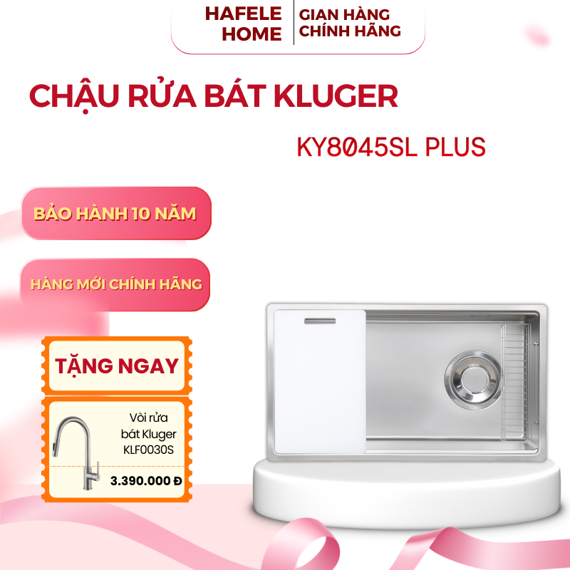 Bồn Rửa Bát 1 Hố Lớn Kluger KY8045SL Plus - Bề Mặt SUPER LINEN Chống Xước - EEH