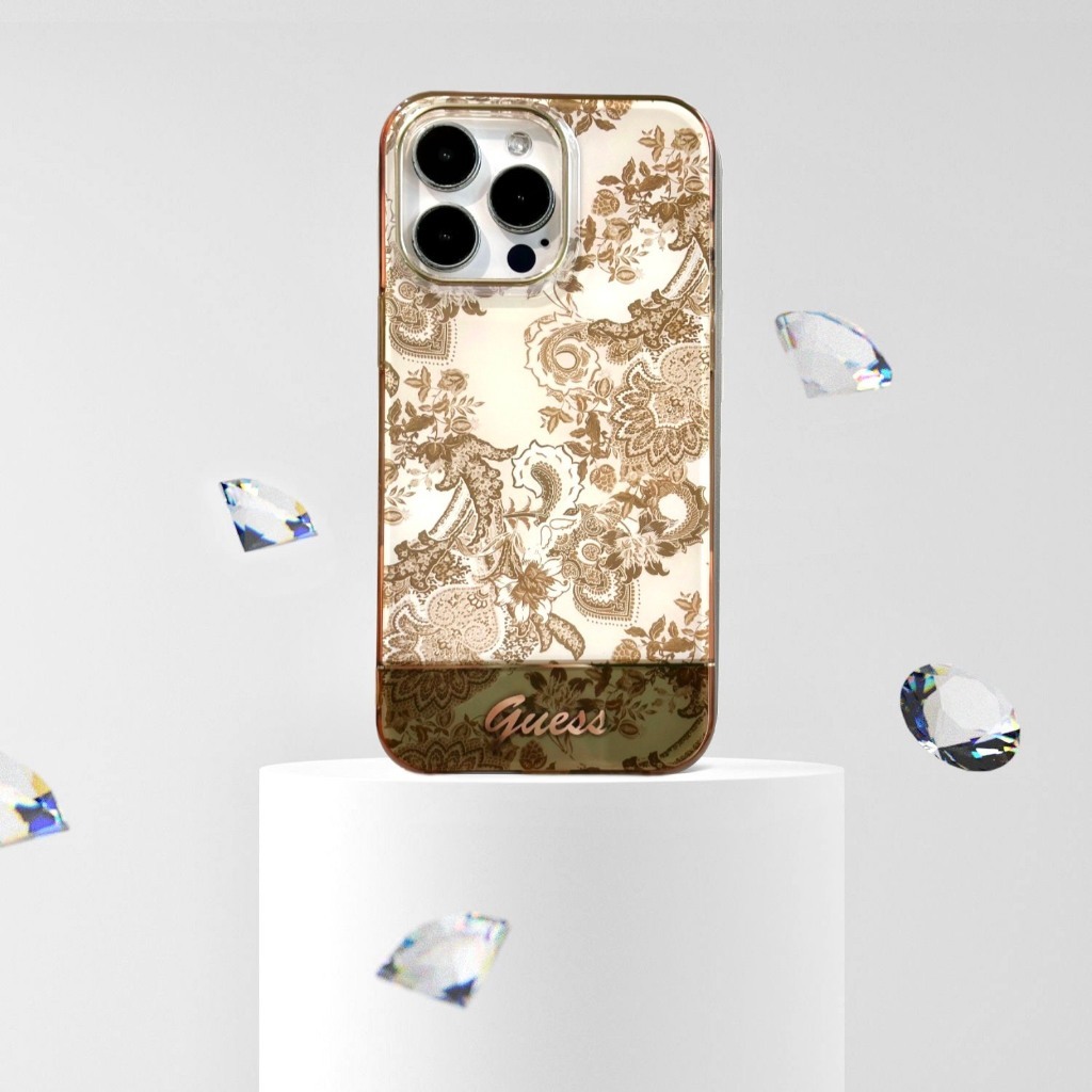 ốp điện thoại dành cho iphone 14/14plus/14pro và 14promax GUESS hoạ tiết màu nâu
