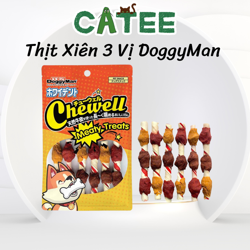 Snack Cho Chó Thịt Xiên 3 Vị DoggyMan (6 Xiên)