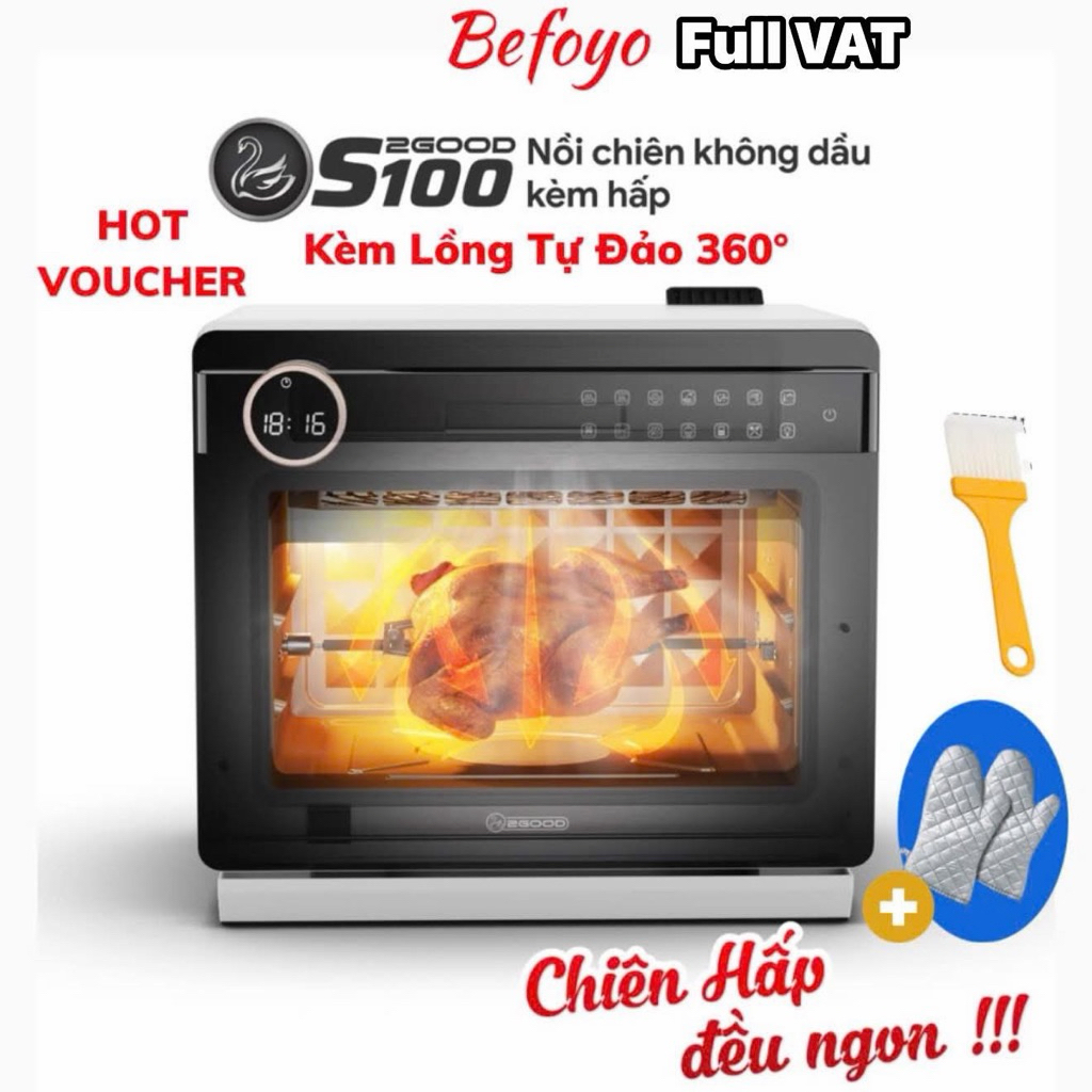 [Gồm VAT] Nồi Chiên Hơi Nước 2Good S100 dung tích 20L đầy đủ phụ kiện bảo hành 12 tháng