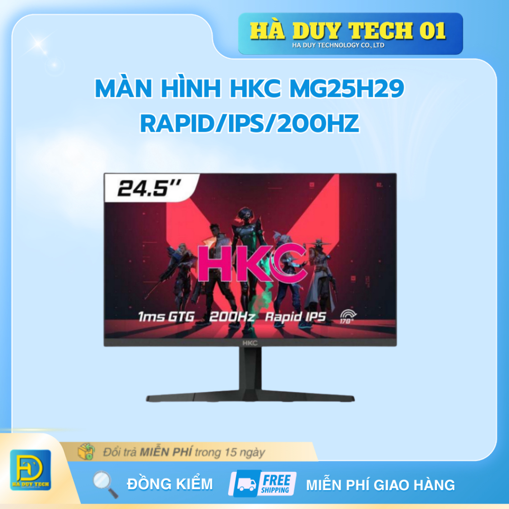 Màn Hình HKC MG25H29 Rapid/IPS/200Hz - Cam Kết Chính Hãng - BH 24T - Hà Duy Tech