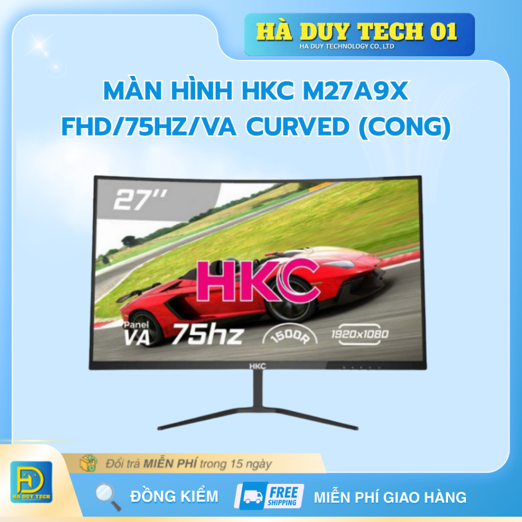 Màn Hình HKC M27A9X FHD/75Hz/VA Curved (Cong) - Cam Kết Chính Hãng - BH 24T - Hà Duy Tech