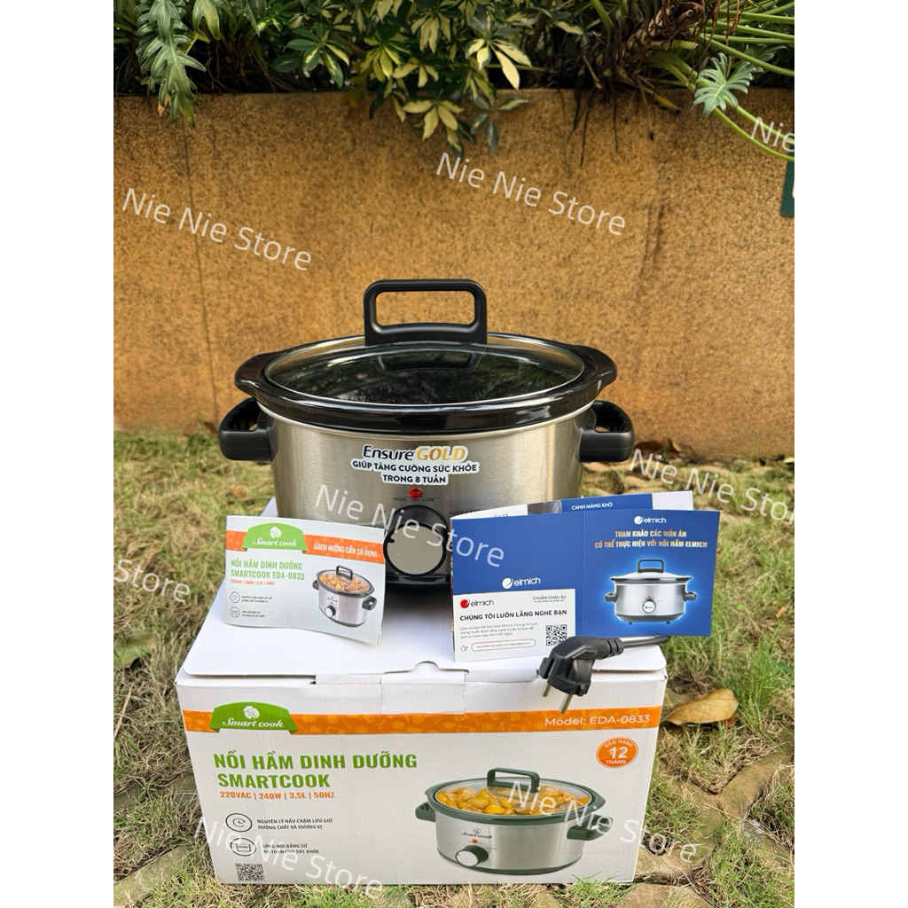 Nồi hầm dinh dưỡng, nồi nấu chậm Smartcook 3,5 lít quà tặng ensure