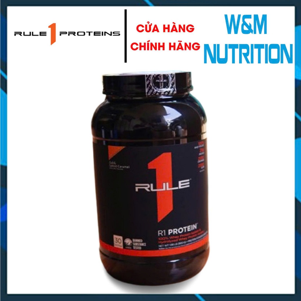 SỮA TĂNG CƠ RULE 1 PROTEIN 2LBS - Whey Protein ISOLATE & HYDROLYZED WHEY vị salted caramel