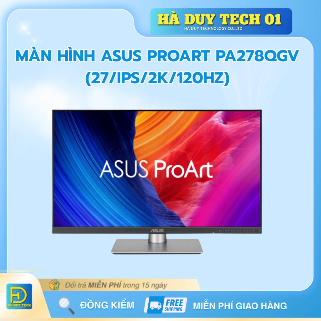 Màn Hình ASUS PROART PA278QGV (27/IPS/2K/120hz) - Cam Kết Chính Hãng - BH 36T - Hà Duy Tech