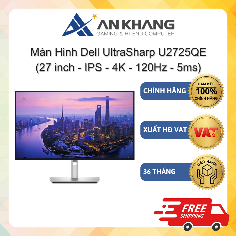 Màn Hình Dell UltraSharp U2725QE (27 inch - IPS - 4K - 120Hz - 5ms - Thunderbolt 4) Chính hãng Bảo h