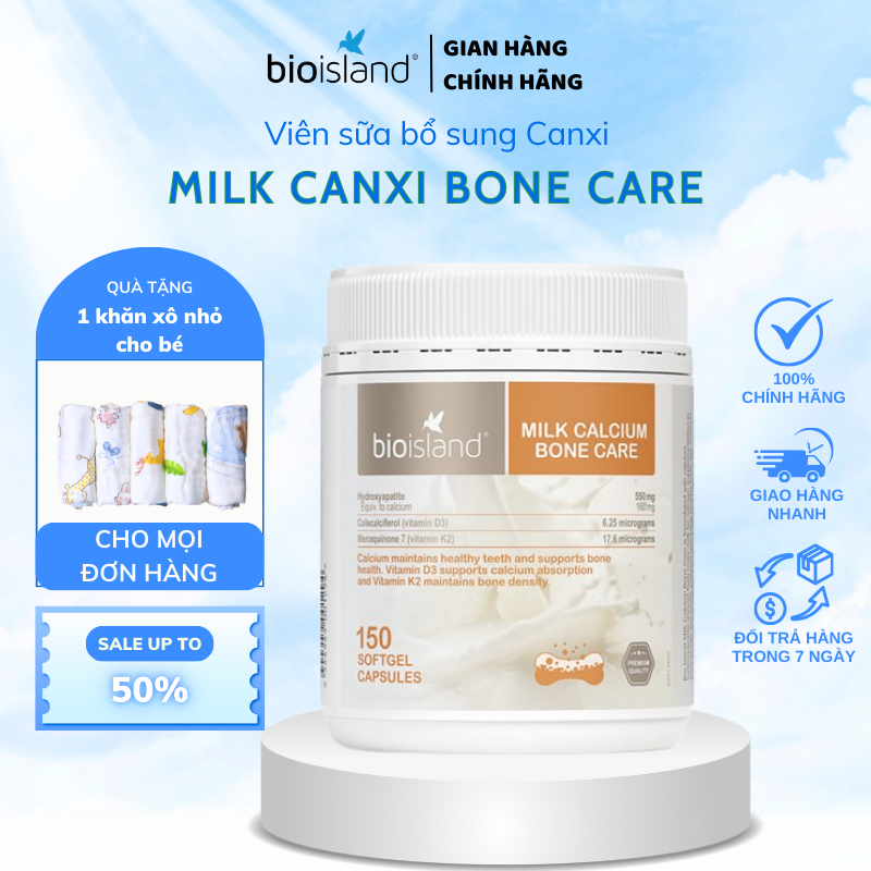 Canxi hữu cơ cho bà bầu Bone Care Bioisland phòng chống còi xương và dị tật bẩm sinh cho thai nhi