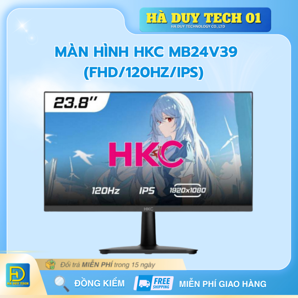 Màn Hình HKC MB24V39 (FHD/120Hz/IPS) - Cam Kết Chính Hãng - BH 24T - Hà Duy Tech