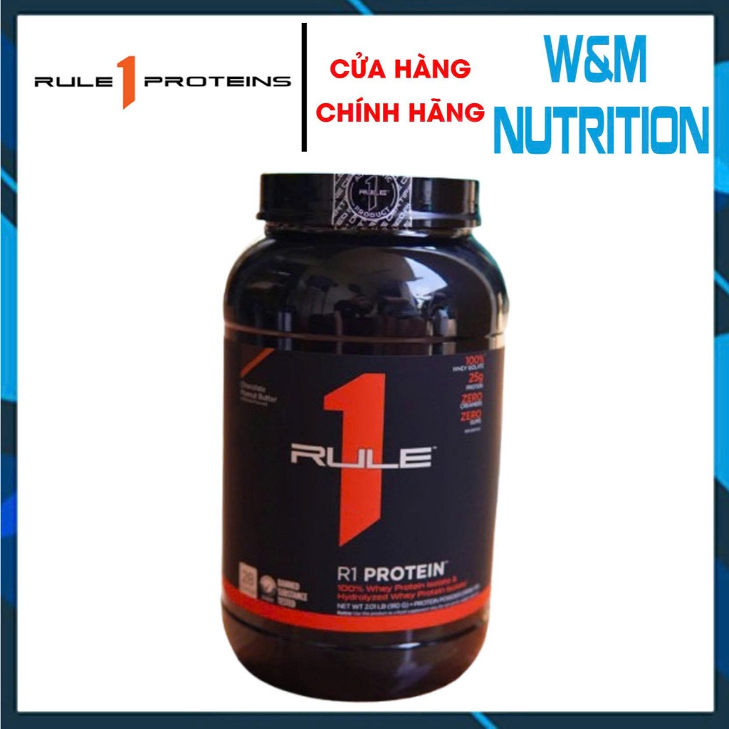 SỮA TĂNG CƠ RULE 1 PROTEIN 2LBS - Whey Protein ISOLATE & HYDROLYZED WHEY vị socola peanut