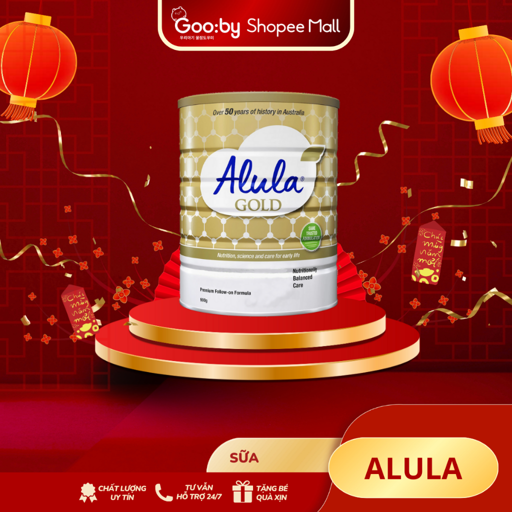 Sữa bột Alula Gold Stage 2, sữa công thức dành cho trẻ sơ sinh từ 6 - 12 tháng, hộp 900gr