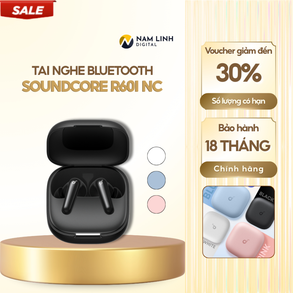 Soundcore R60i NC tai nghe bluetooth khử ồn ANC - Kháng nước & bụi IP55, kết nối đa điểm