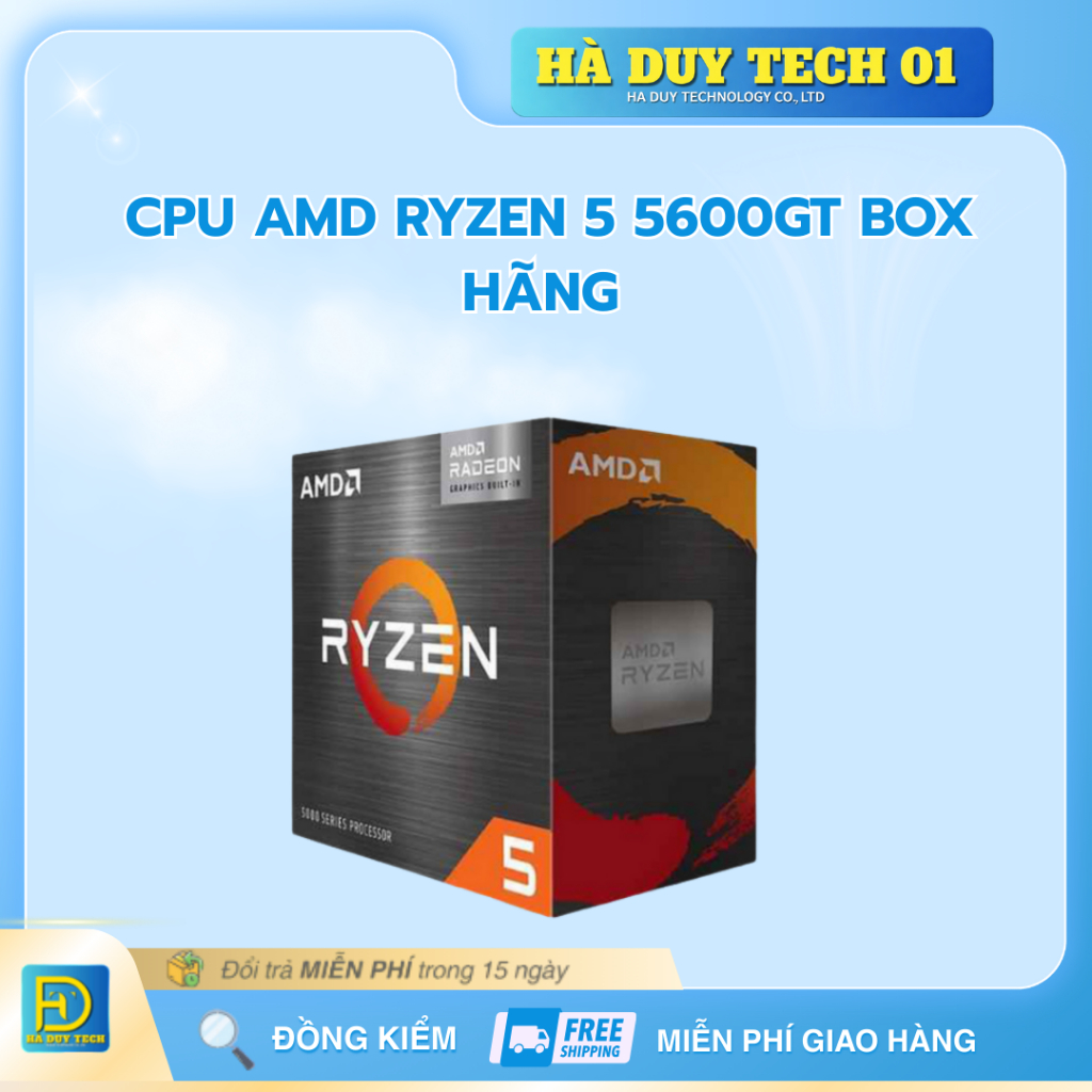 CPU AMD RYZEN 5 5600GT BOX HÃNG - Cam Kết Chính Hãng - BH 36T - Hà Duy Tech