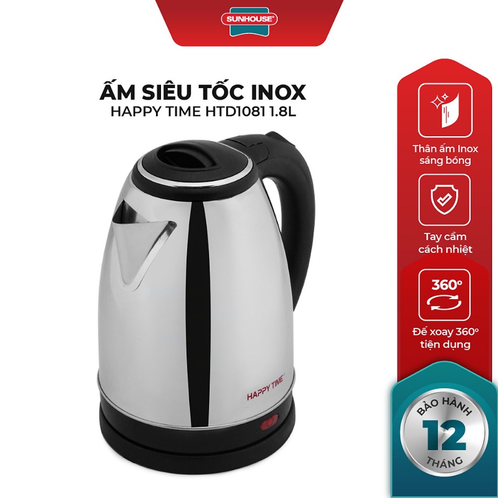 Ấm siêu tốc inox SUNHOUSE