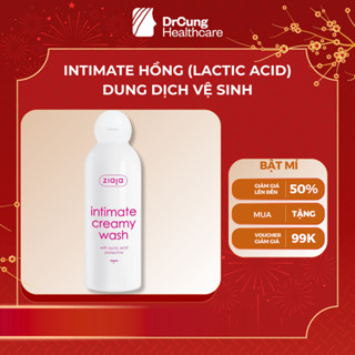 Dung Dịch Vệ Sinh Phụ Nữ Ziaja Intimate with Lactic Acid - Chăm Sóc Vùng Kín, Dưỡng Ẩm, Khử Mùi (Lọ 200ml)