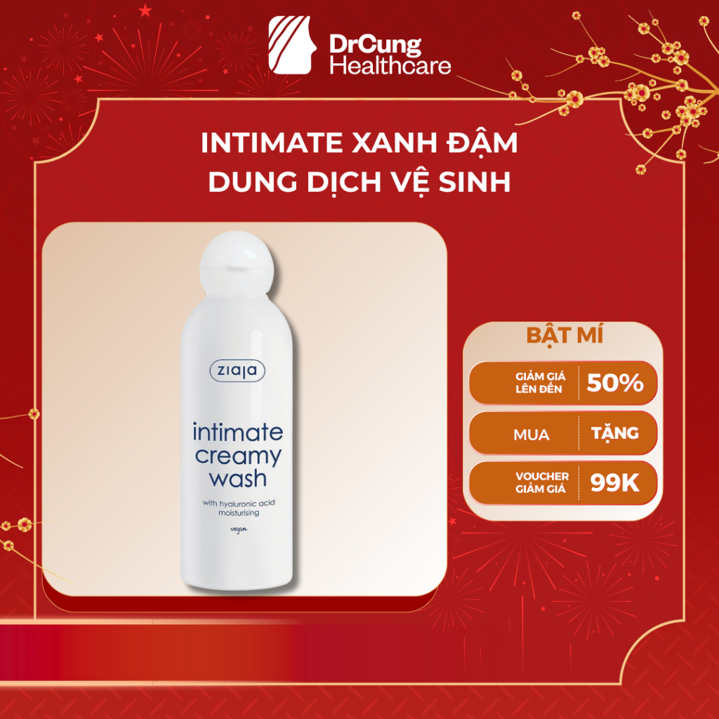 Dung Dịch Vệ Sinh Phụ Nữ Ziaja Intimate with Hyaluronic Acid - Dưỡng Ẩm, Dịu Nhẹ, Giảm Khô Rát 200ml