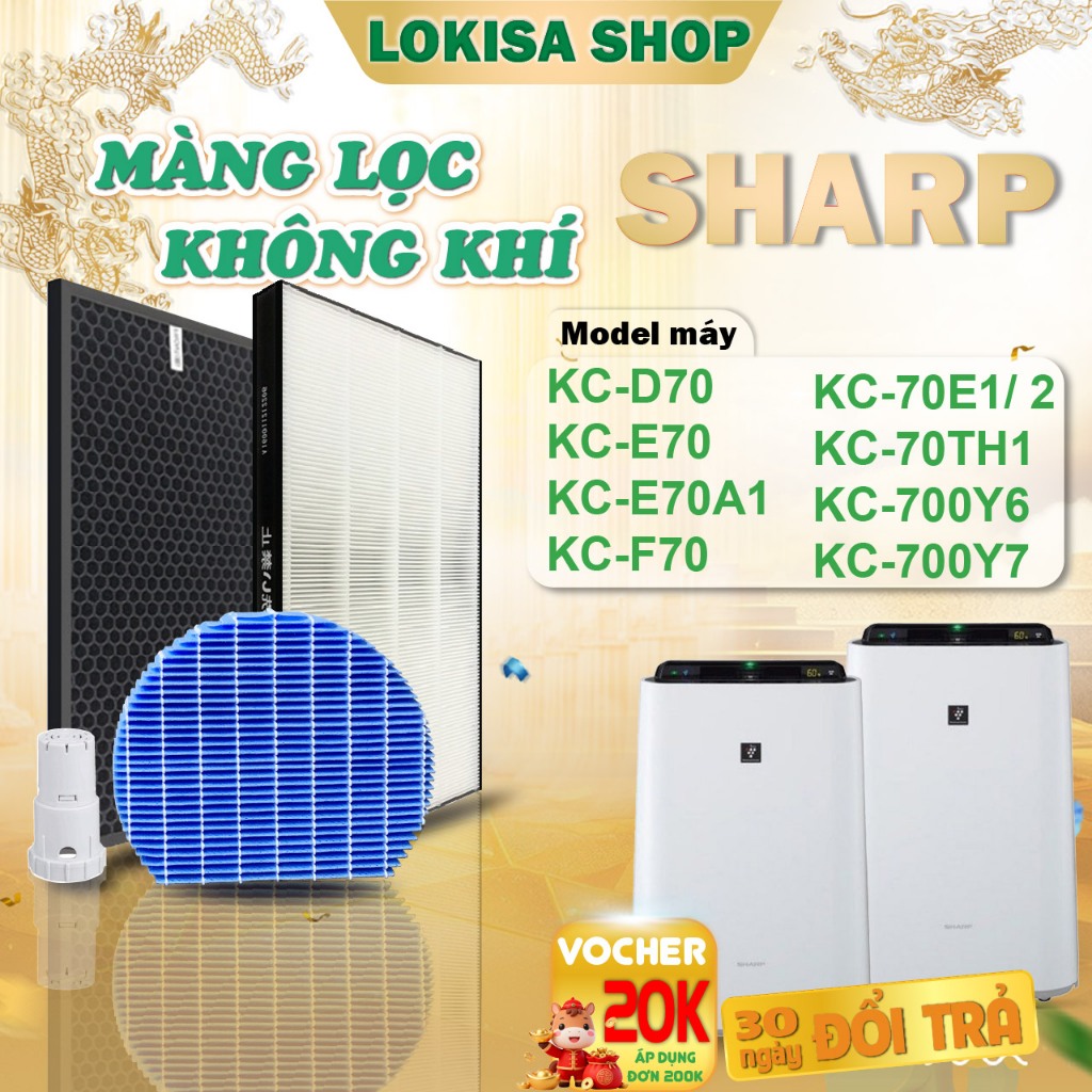 Màng lọc không khí Sharp KC-D70 KC-E70 KC-E70A1 KC-F70 KC-700Y6 KC-700Y7 KC-70E1 KC-70E2 KC-70TH1 KC