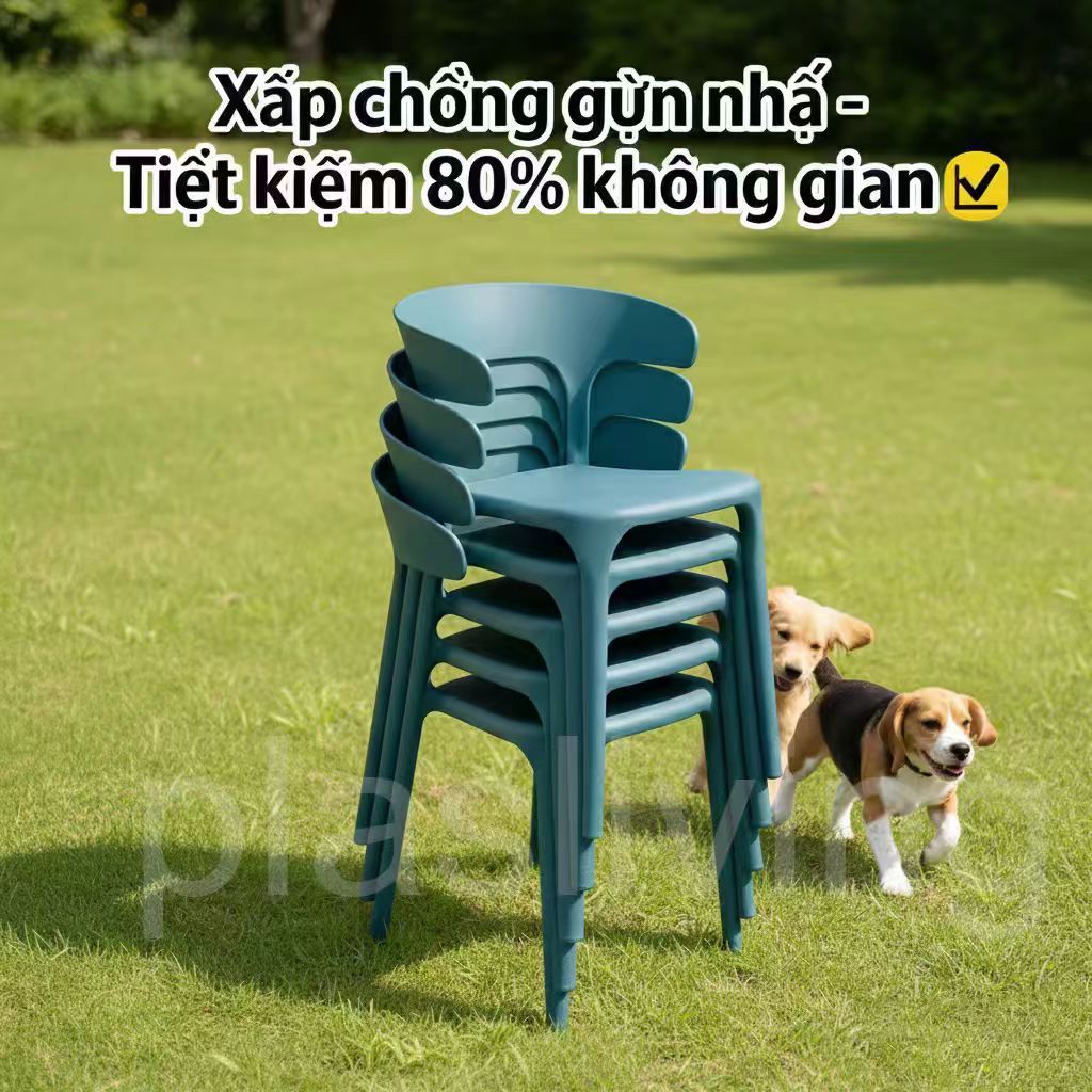 Ghế Tựa Lưng Nhựa, Ghế Ăn Nhựa, Bền Chắc, Chịu Lực Tốt, Xếp Chồng, Hợp Trong Nhà Ngoài Trời, Cao Cấp | BigBuy360 - bigbuy360.vn