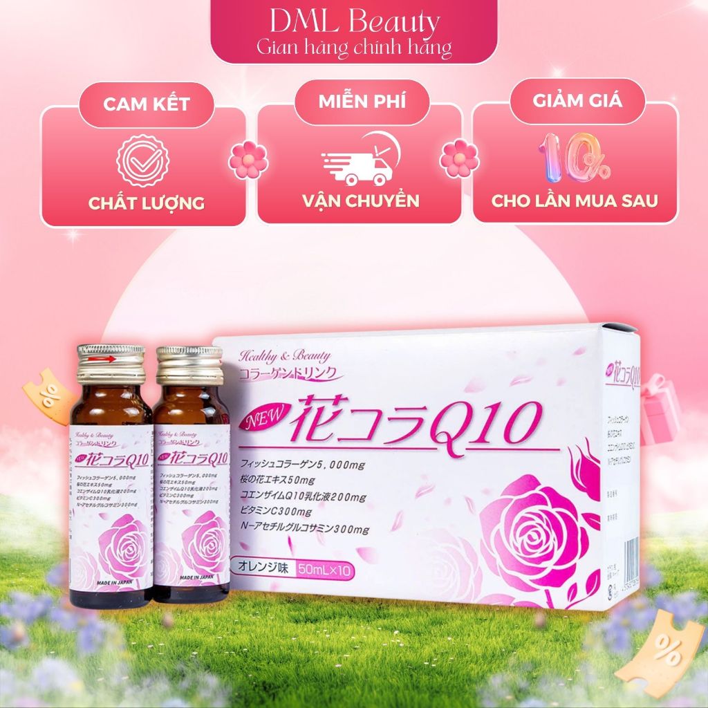 Collagen Hana Colla Q10 Jpanwell Nhật Bản Hộp 10 Chai x 50ml.