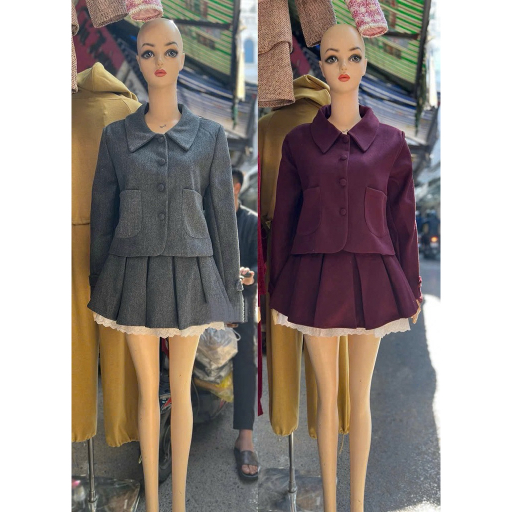 ELyNA studio sét dạ ép cúc bọc trẻ trung