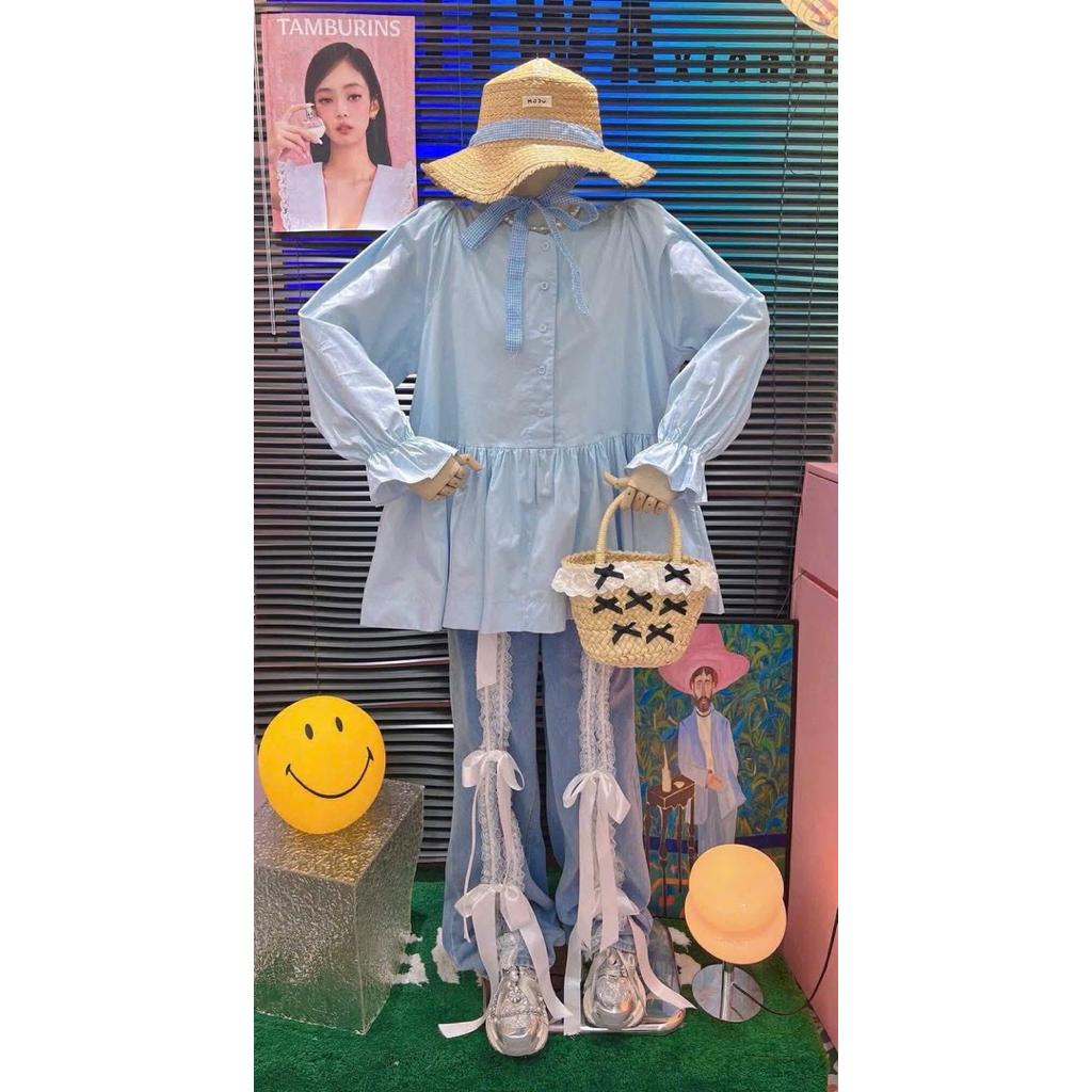 Áo Babydoll Xô Hãng Jiwa Newtag