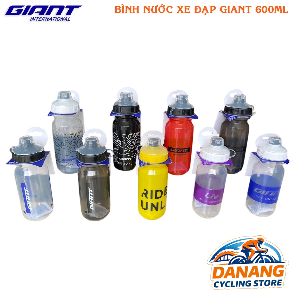Bình Nước Xe Đạp GIANT 600ml Nhựa Trong Suốt Cao Cấp – Chính Hãng, An Toàn