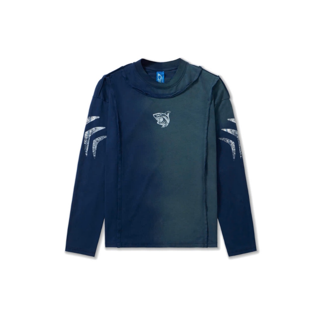 DKILLUMINATE SHARK HALF-WASHED BLUE LONGSLEEVE / Áo longsleeve shark Blue