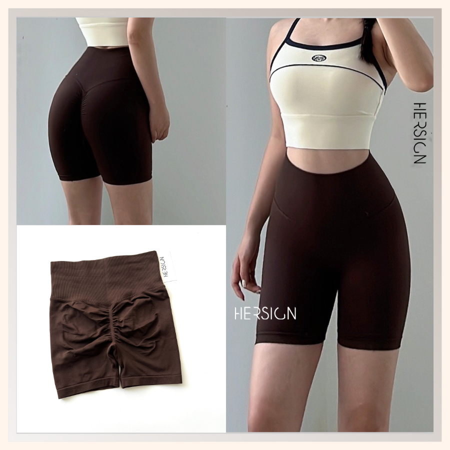HERSIGN Quần đùi tập gym nữ quần short thể thao nữ chạy bộ NGO35 BST HERSIGN Bare Form

