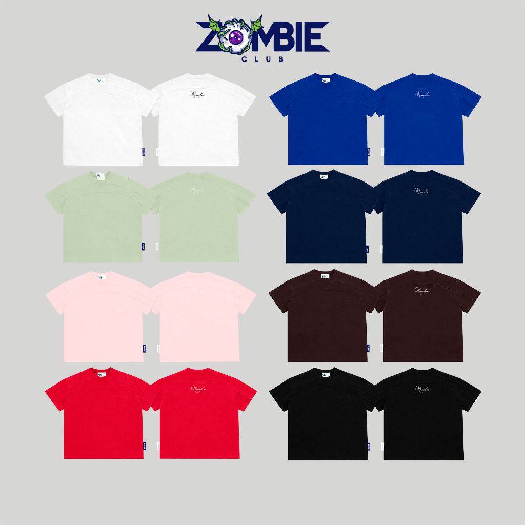 Áo thun boxy, zombie club, DOUBLE SEAM, form rộng nhẹ,couple unisex, cotton 2 chiều 250gsm | BigBuy360 - bigbuy360.vn